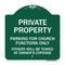 Signmission Parking for Church Functions Others Towed Owners Expense Alum Sign, 18" L, 18" H, GW-1818-23446 A-DES-GW-1818-23446 - alternate 1